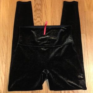 EUC spank black velvet gold shine
